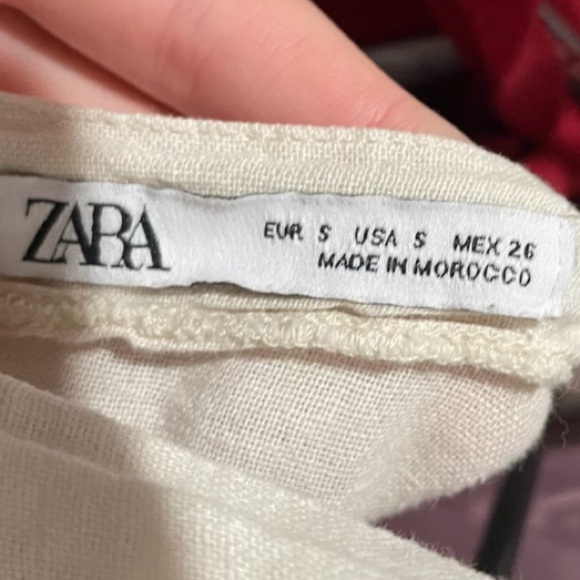 Zara Beige Button Up Linen Dress - Picture 4 of 4